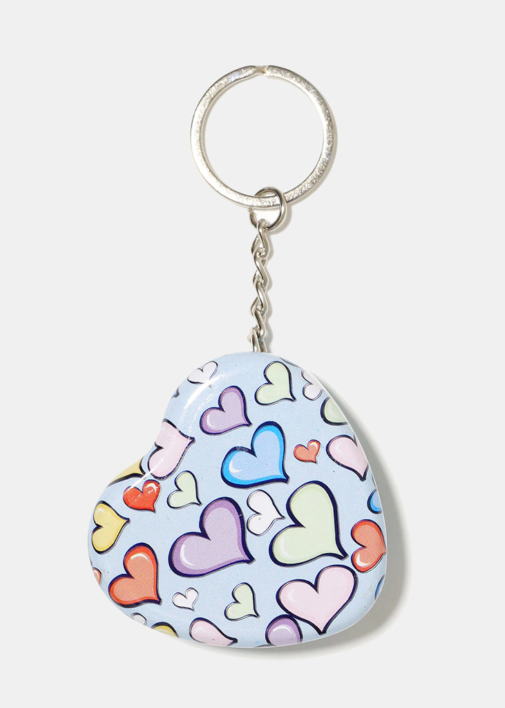 Heart Shape Tin Keychain Blue/Hearts ACCESSORIES - Shop Miss A