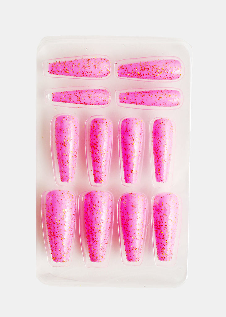 Shimmer Long Press-On Nails L. Pink NAILS - Shop Miss A