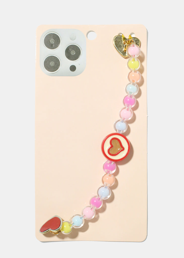 Heart & Bead Phone Strap Gold ACCESSORIES - Shop Miss A