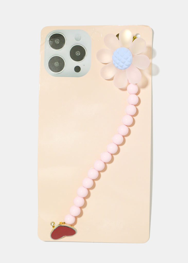 Flower & Bead Phone Strap G. Pink ACCESSORIES - Shop Miss A