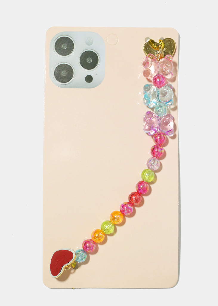 Colorful Bead & Bear Phone Strap Gold ACCESSORIES - Shop Miss A