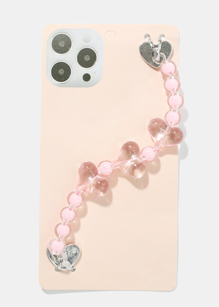 Heart Bead Phone Strap L. Pink ACCESSORIES - Shop Miss A