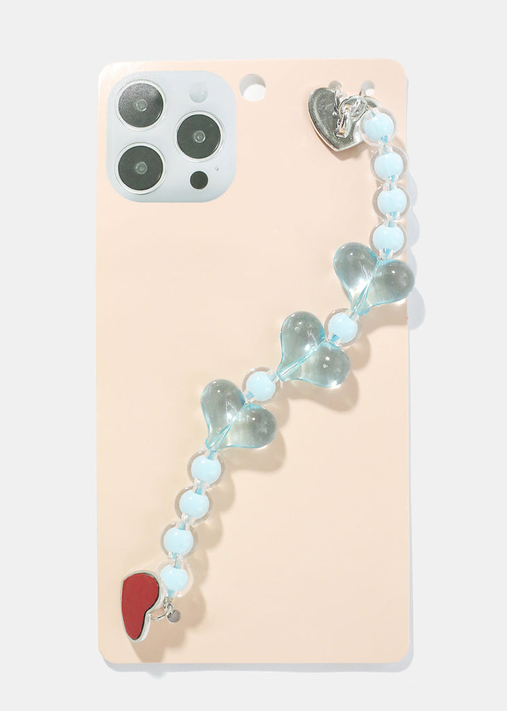 Heart Bead Phone Strap Blue ACCESSORIES - Shop Miss A