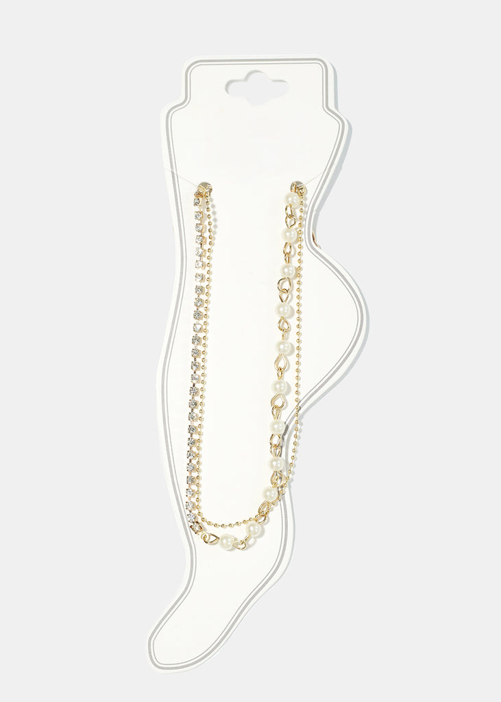 Pearl Chain Anklet Gold JEWELRY - Shop Miss A