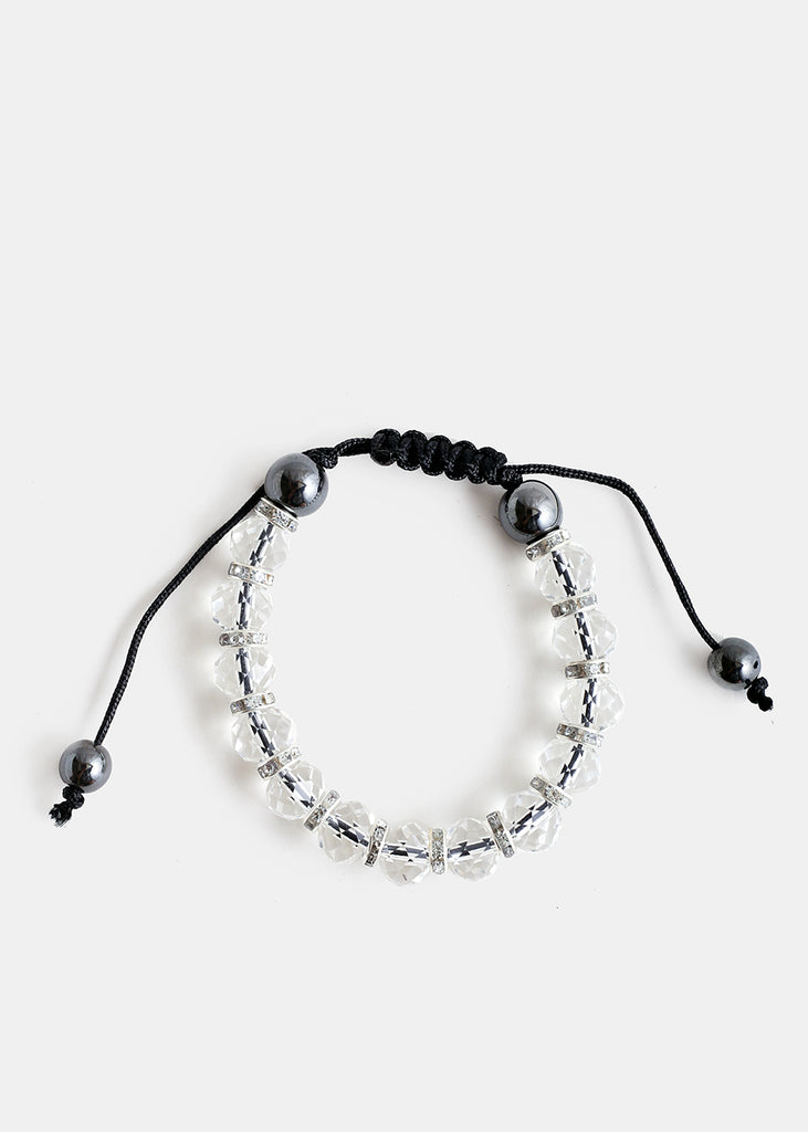 Adjustable Translucent Bead Bracelet Clear JEWELRY - Shop Miss A