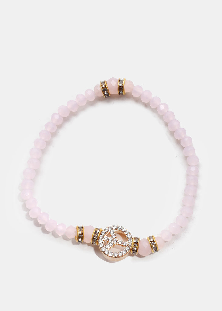 Peace Bead Bracelet Pink/Gold JEWELRY - Shop Miss A