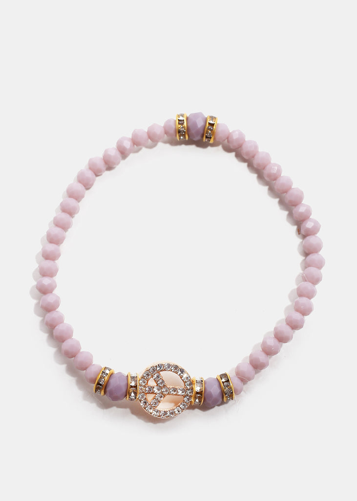 Peace Bead Bracelet Purple/Gold JEWELRY - Shop Miss A