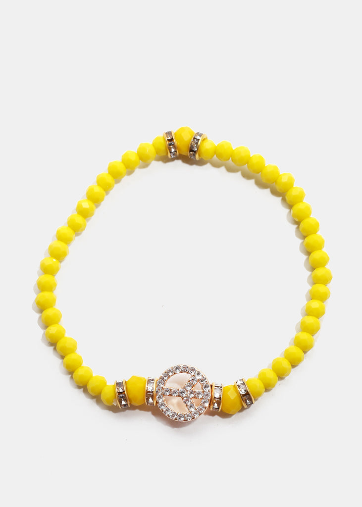 Peace Bead Bracelet Yellow/Gold JEWELRY - Shop Miss A