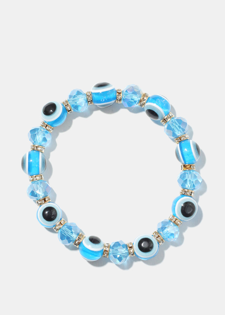 Evil Eye Vibrant Bead Bracelet G. Blue JEWELRY - Shop Miss A