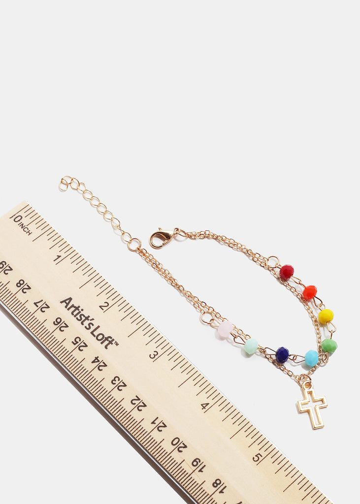 Multi Bead Bracelet with Cross  JEWELRY - Shop Miss A