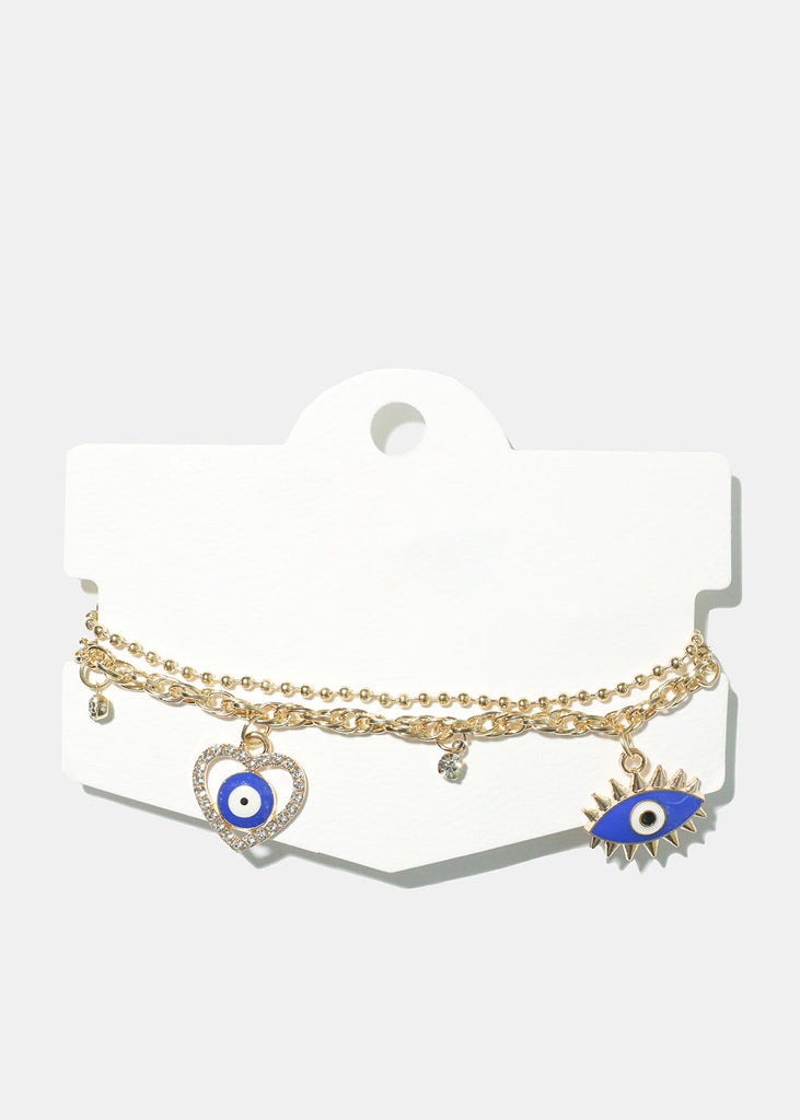 Evil Eye Charm Bracelet Gold JEWELRY - Shop Miss A