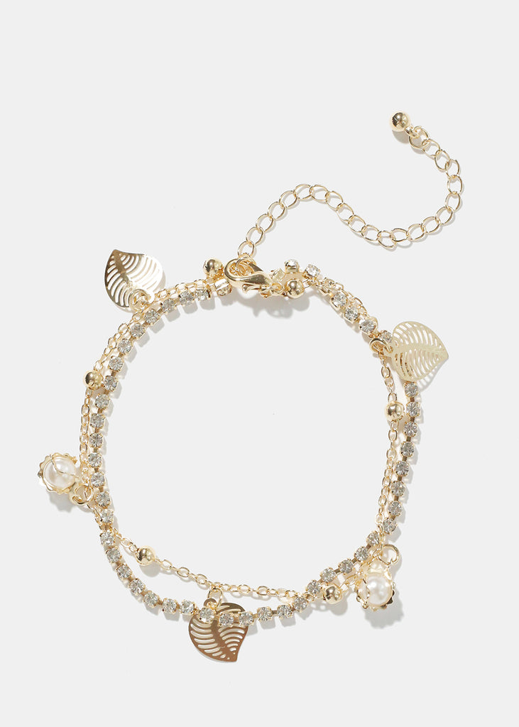 Laves & Pearl Charm Anklet  JEWELRY - Shop Miss A