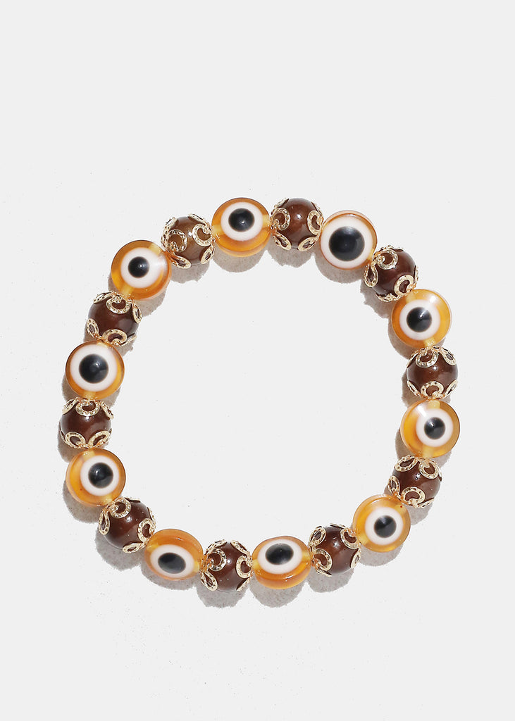 Evil Eye Beaded Bracelet G. Orange JEWELRY - Shop Miss A