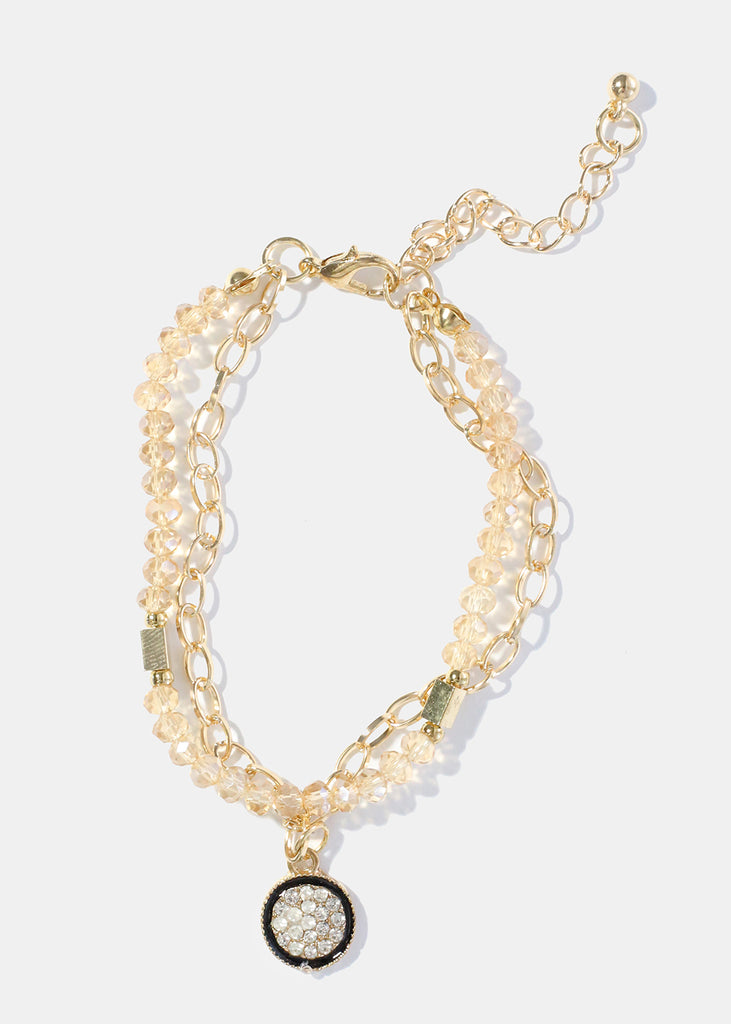 Crystal Bead Bracelet Gold JEWELRY - Shop Miss A