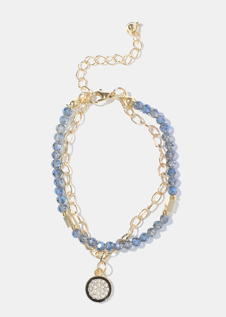 Crystal Bead Bracelet Clear Blue JEWELRY - Shop Miss A