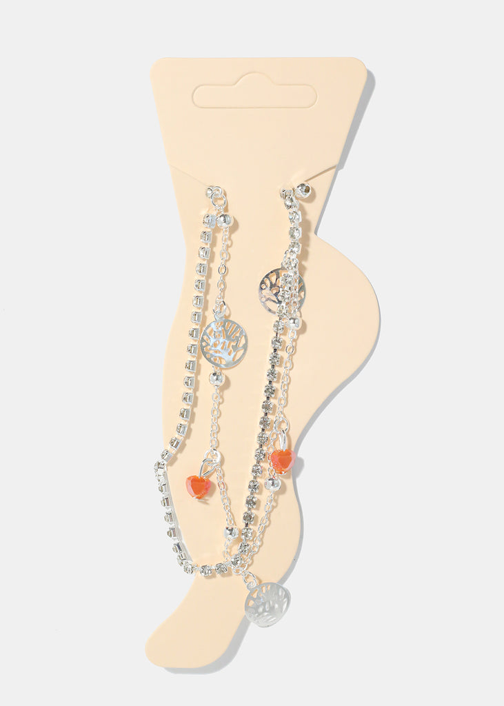 Heart & Tree of Life Charm Anklet S. Coral JEWELRY - Shop Miss A