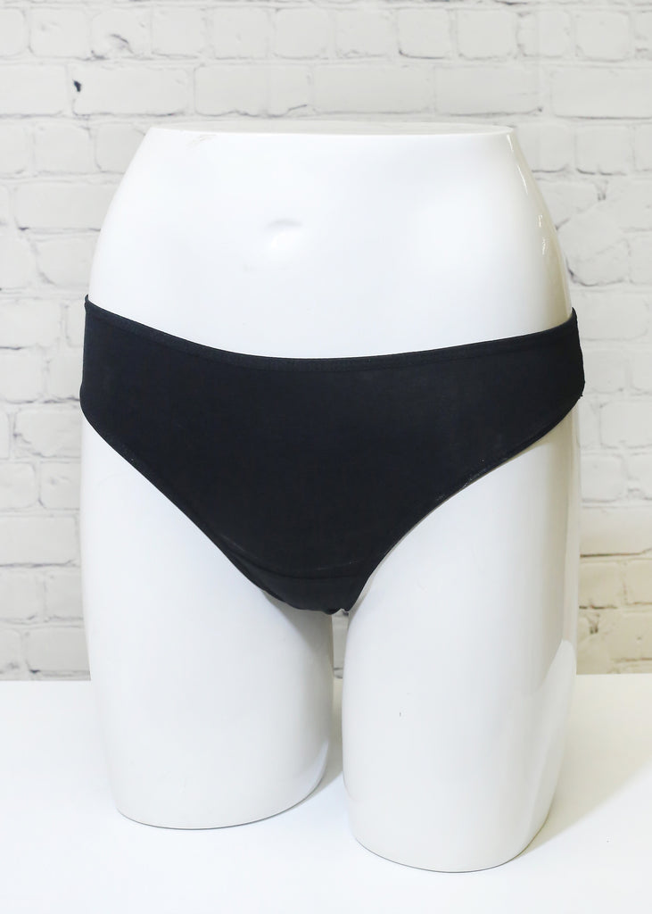 Her. Cotton Stretch Thong - Black  ACCESSORIES - Shop Miss A