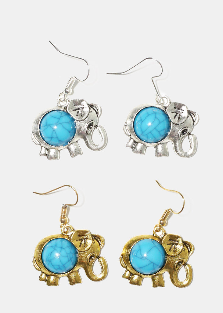 Turquoise Elephant Earrings  JEWELRY - Shop Miss A