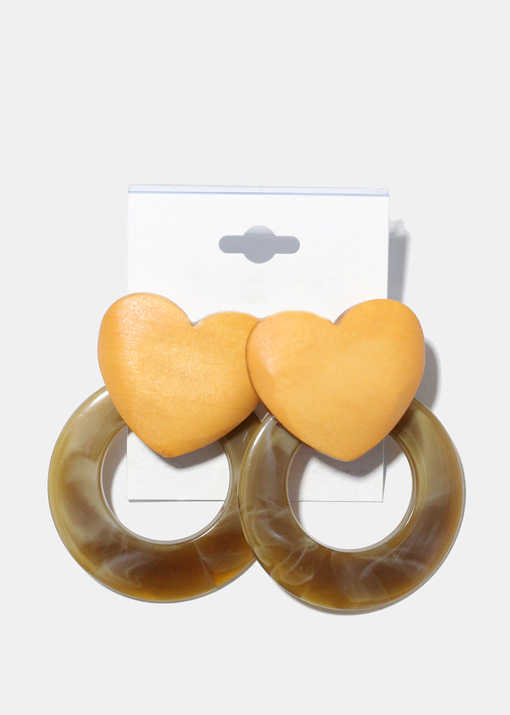 Hoop Earrings with Heart L.Brown JEWELRY - Shop Miss A