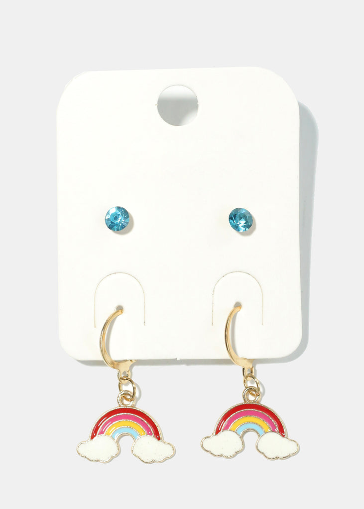 Rainbow Dangle Earrings Blue JEWELRY - Shop Miss A