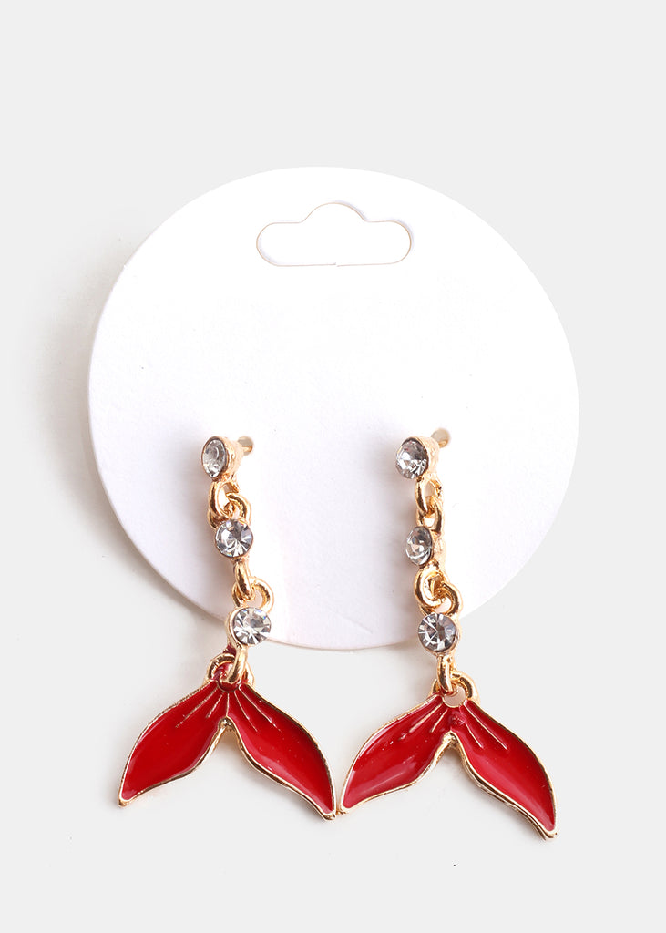 Mermaid Tail Earrings G. Red JEWELRY - Shop Miss A