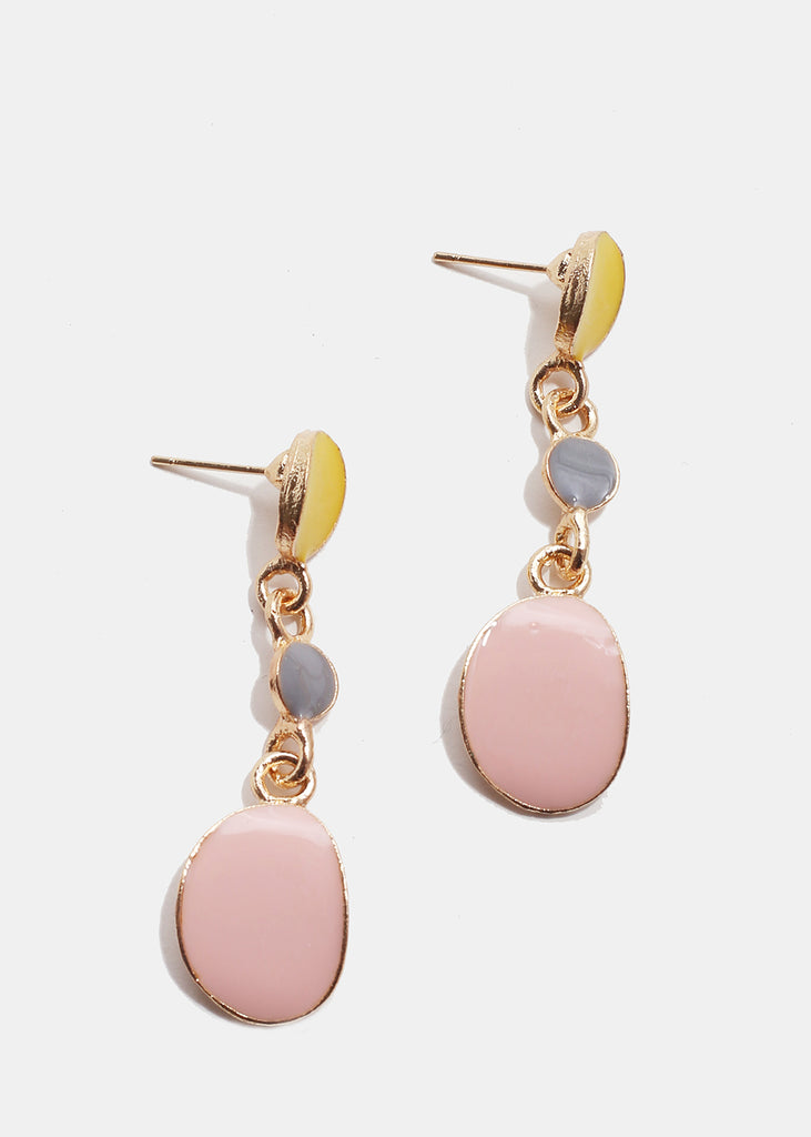 Enamel Dangle Earrings Pink JEWELRY - Shop Miss A