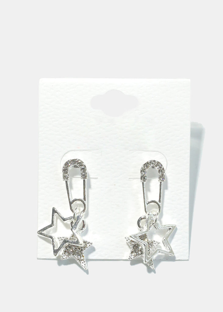 Star Dangle Earrings Silver JEWELRY - Shop Miss A