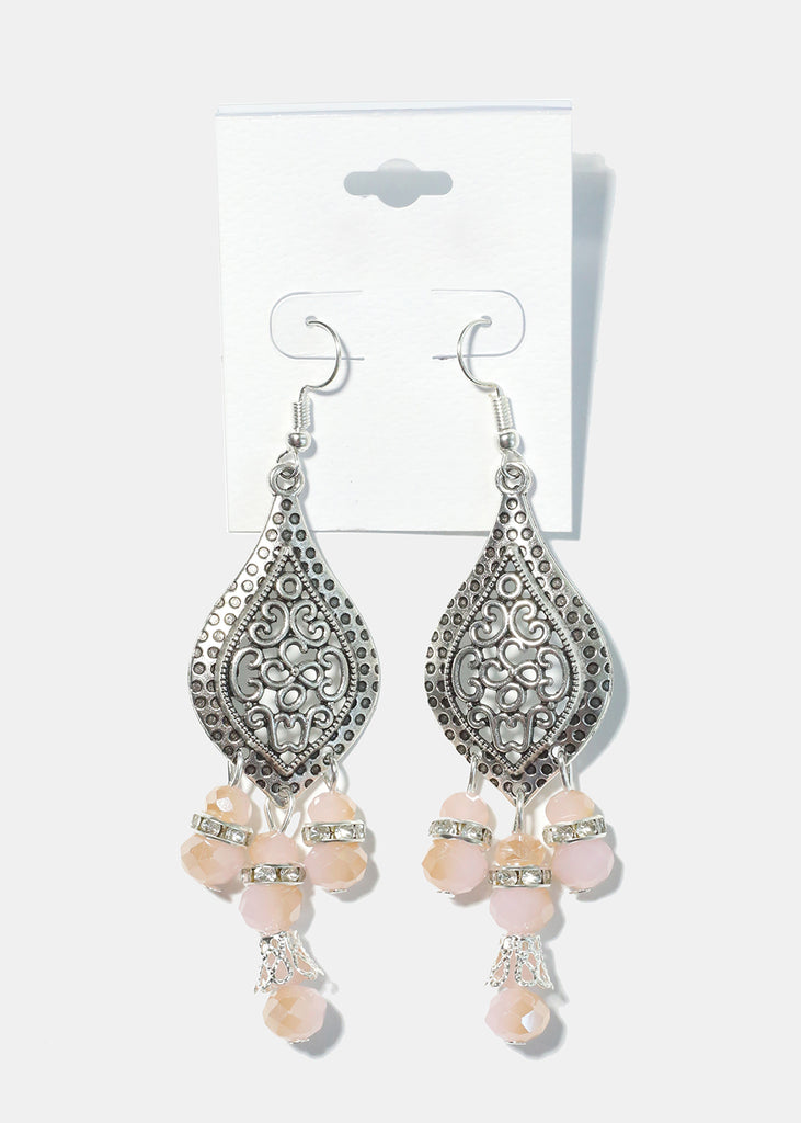 Bohemian Drop Dangle Bead Earrings Peach JEWELRY - Shop Miss A