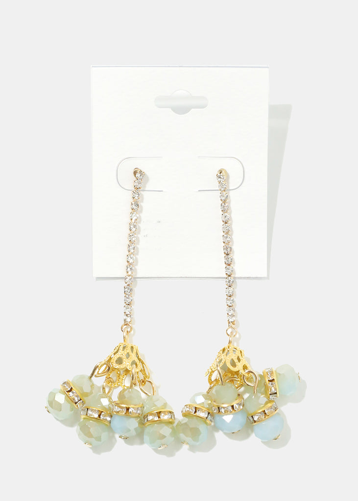 Cluster Crystal Dangle Earrings Blue JEWELRY - Shop Miss A