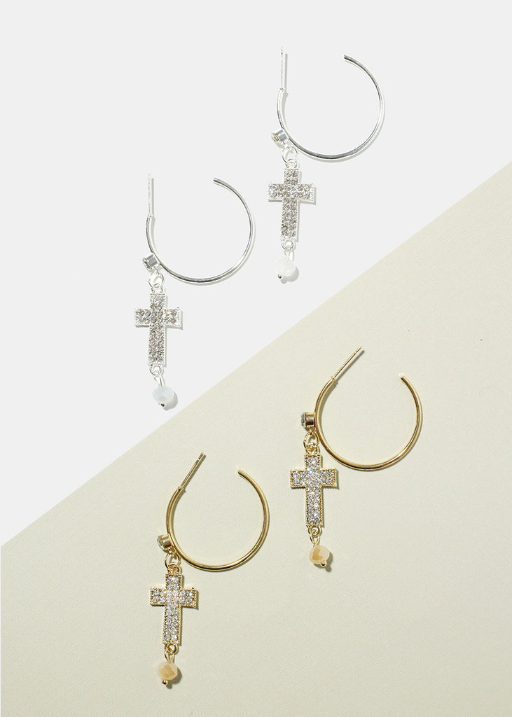 Rhinestone Cross Dangle Earrings  JEWELRY - Shop Miss A