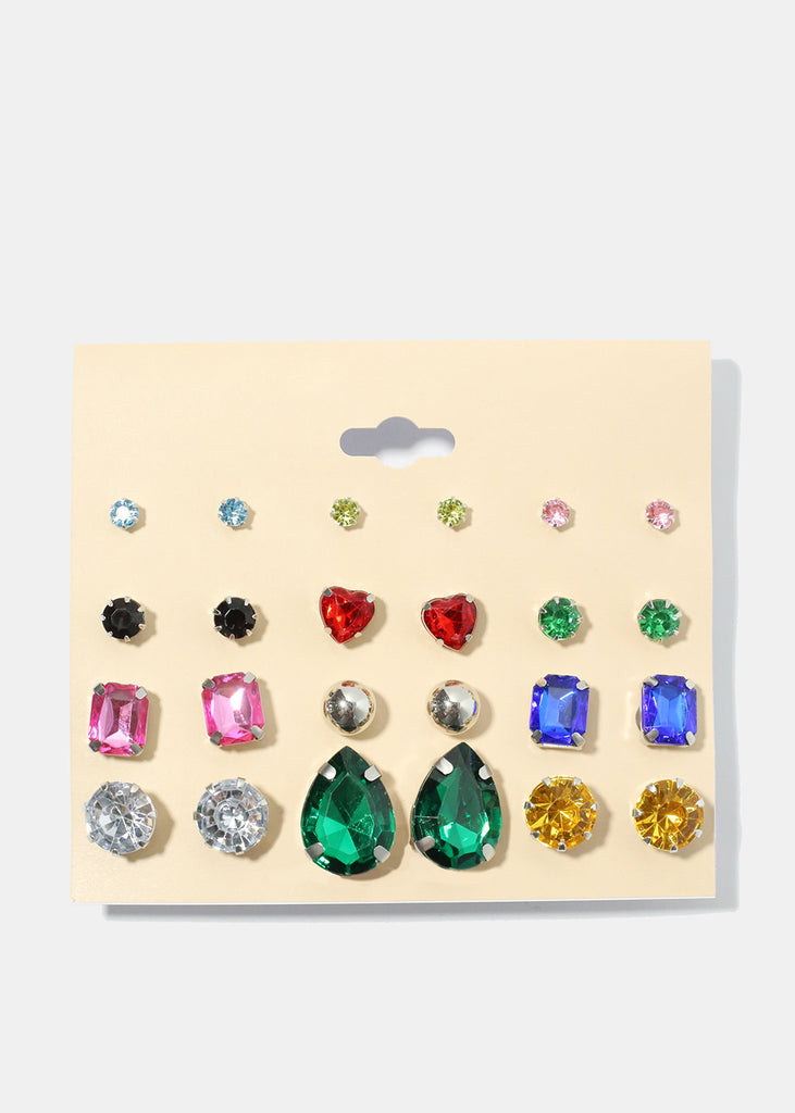 12 Pair Assorted Stud Earrings Gold JEWELRY - Shop Miss A