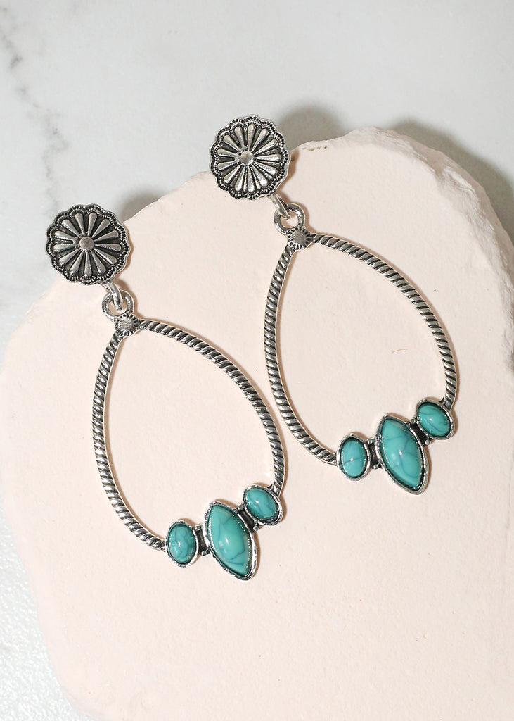 "Turquoise Petal Drops" Earrings  JEWELRY - Shop Miss A