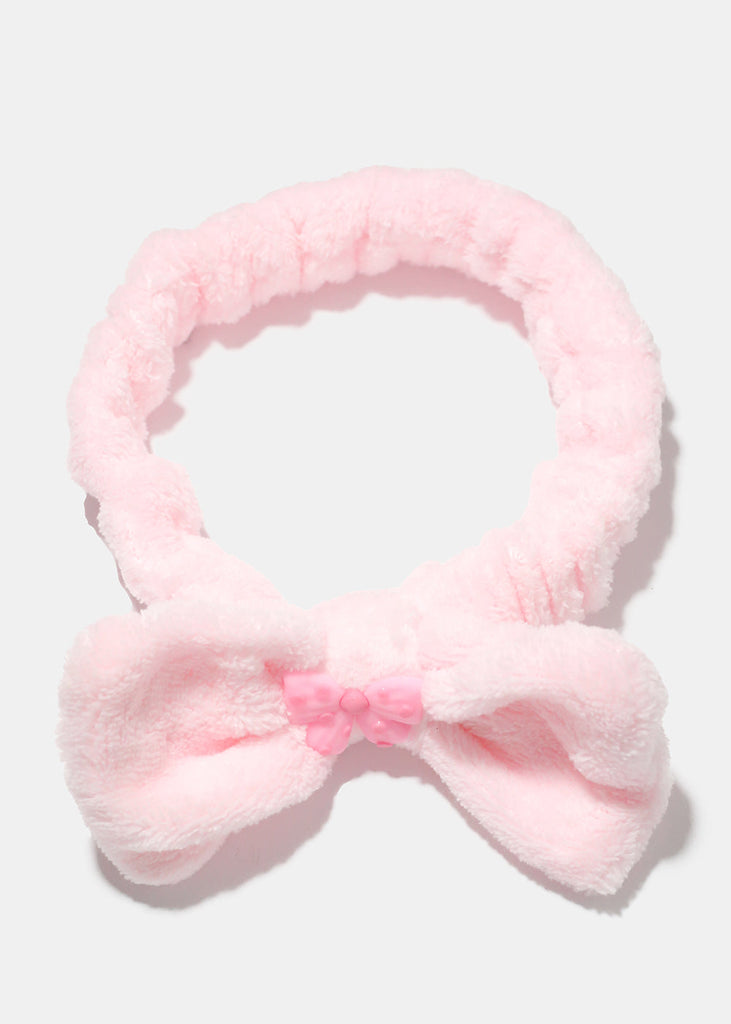 Polka Dot Bow Spa Headband L. Pink HAIR - Shop Miss A