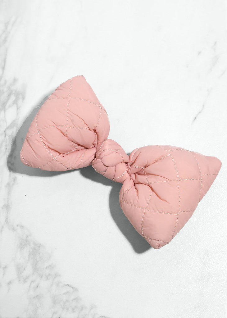 Puffy Bow Hair Clip Pink HAIR - Shop Miss A