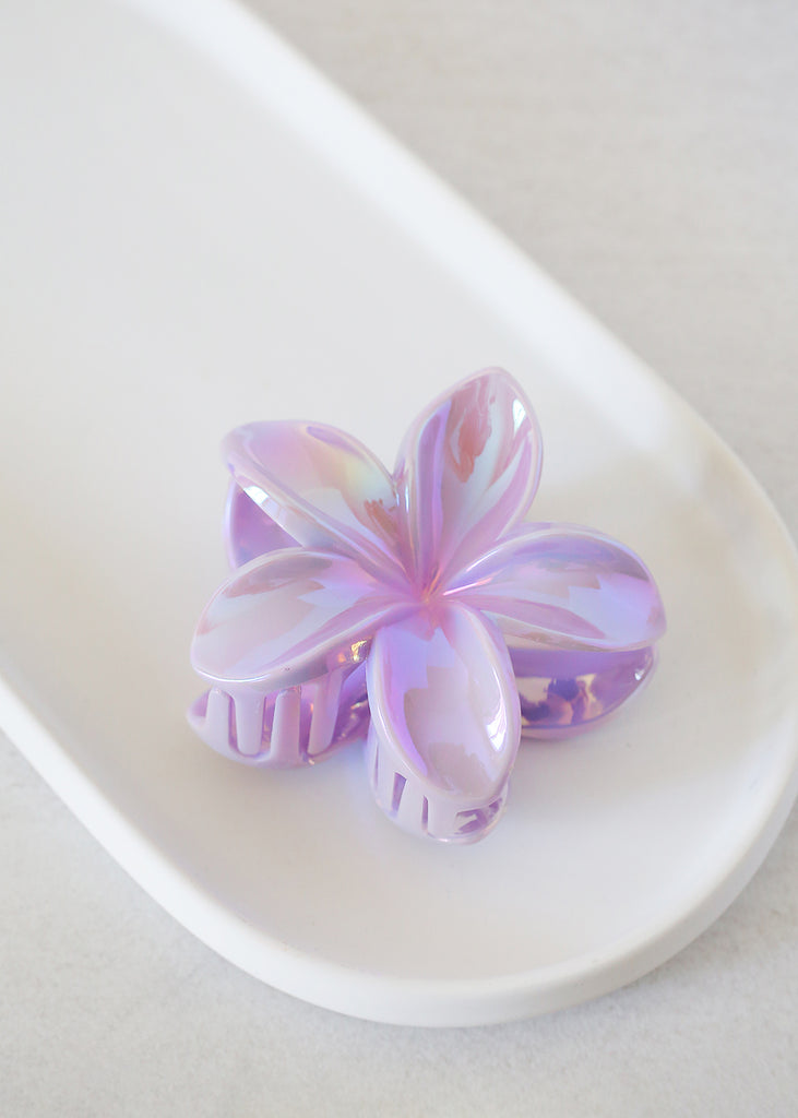 Iridescent Flower Jaw Clip Purple HAIR - Shop Miss A