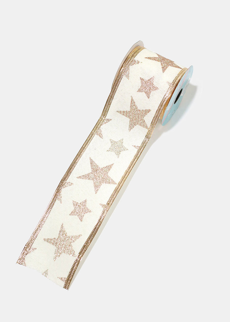 Glittery Gift Wrapping Ribbons Golden Star LIFE - Shop Miss A
