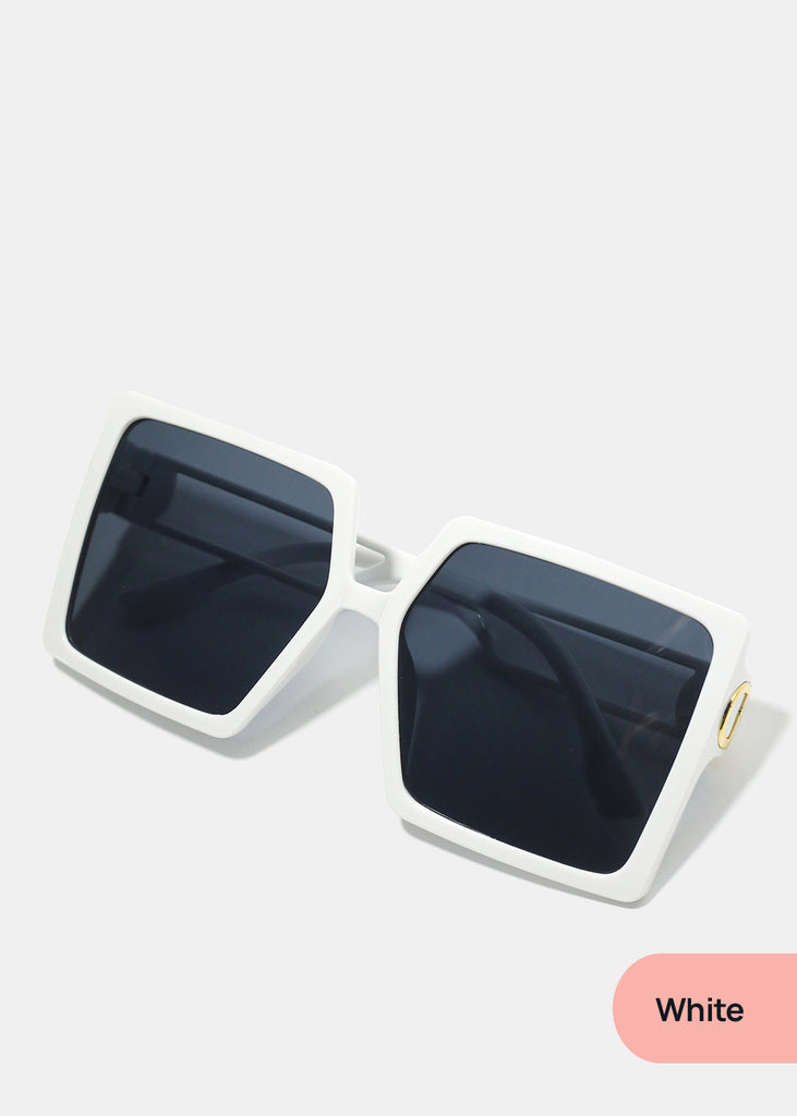 A+ Oversized Trendy Square Shades White ACCESSORIES - Shop Miss A