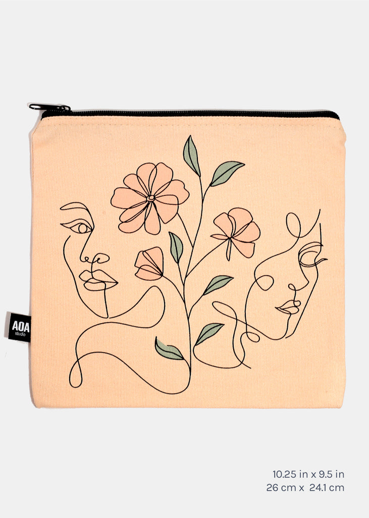 A+ Large Canvas Bag - Floral Girls Sketch  ACCESSORIES - Shop Miss A