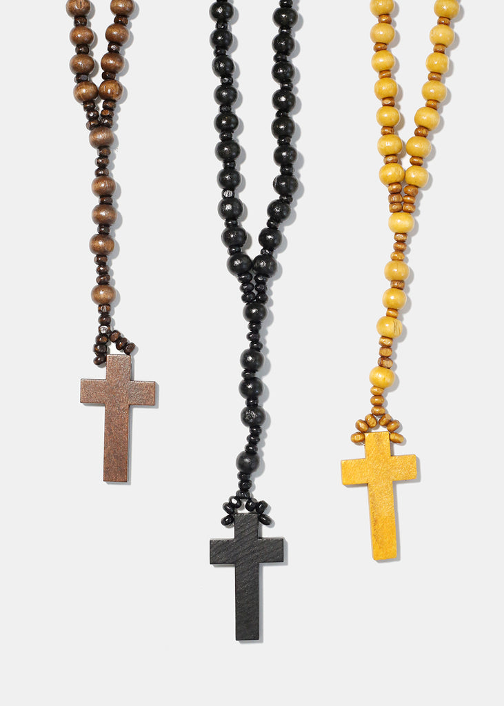 Wooden Bead Rosary  JEWELRY - Shop Miss A