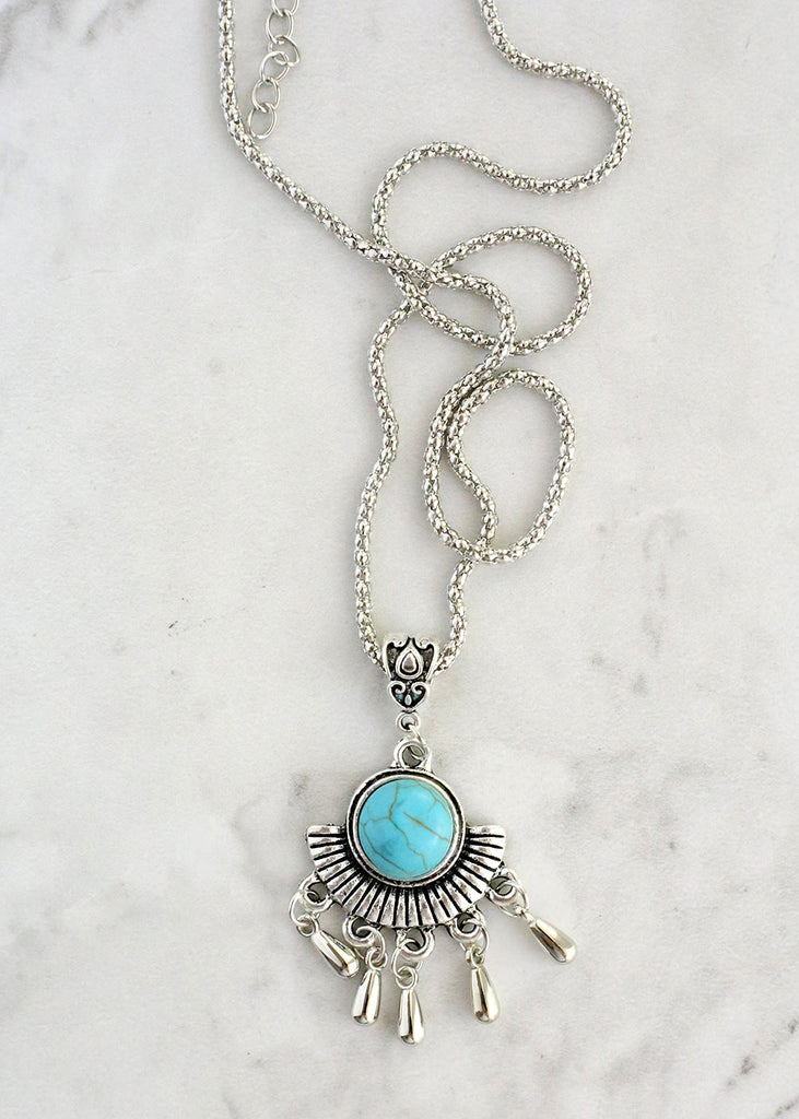 Turquoise Stone Necklace  JEWELRY - Shop Miss A
