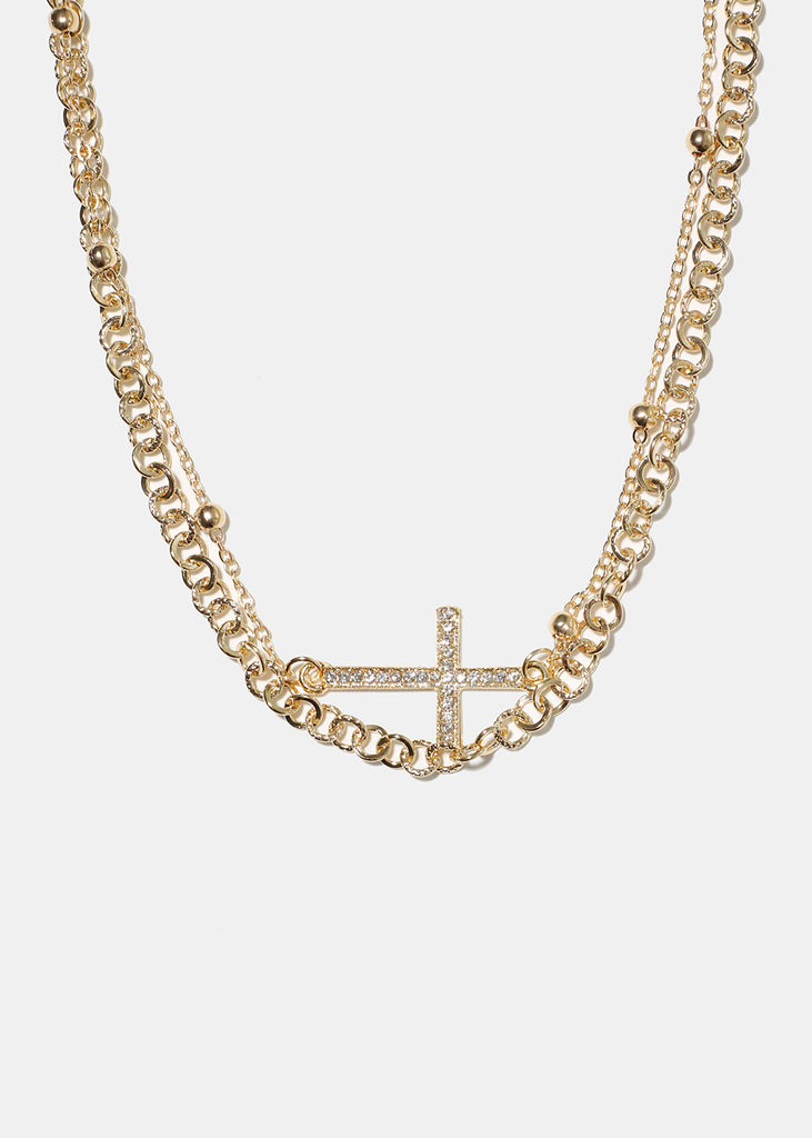 Layered Necklace with Cross  JEWELRY - Shop Miss A