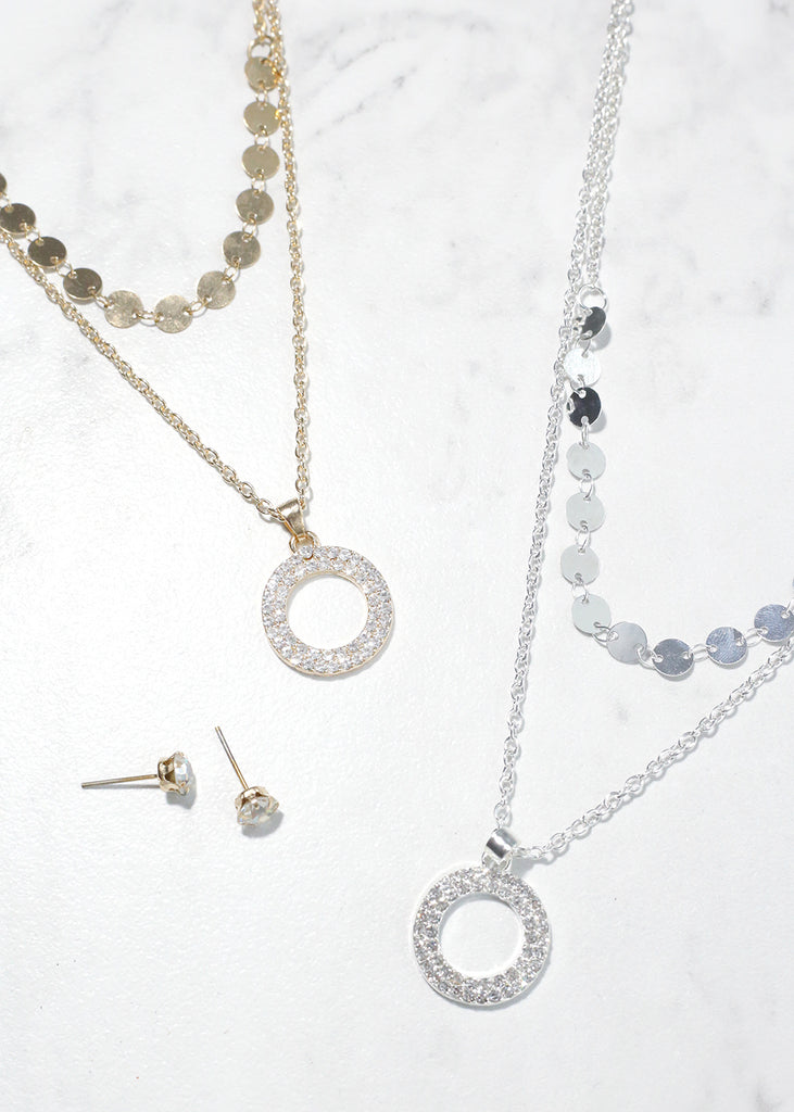 Circle & Sequin Necklace  JEWELRY - Shop Miss A