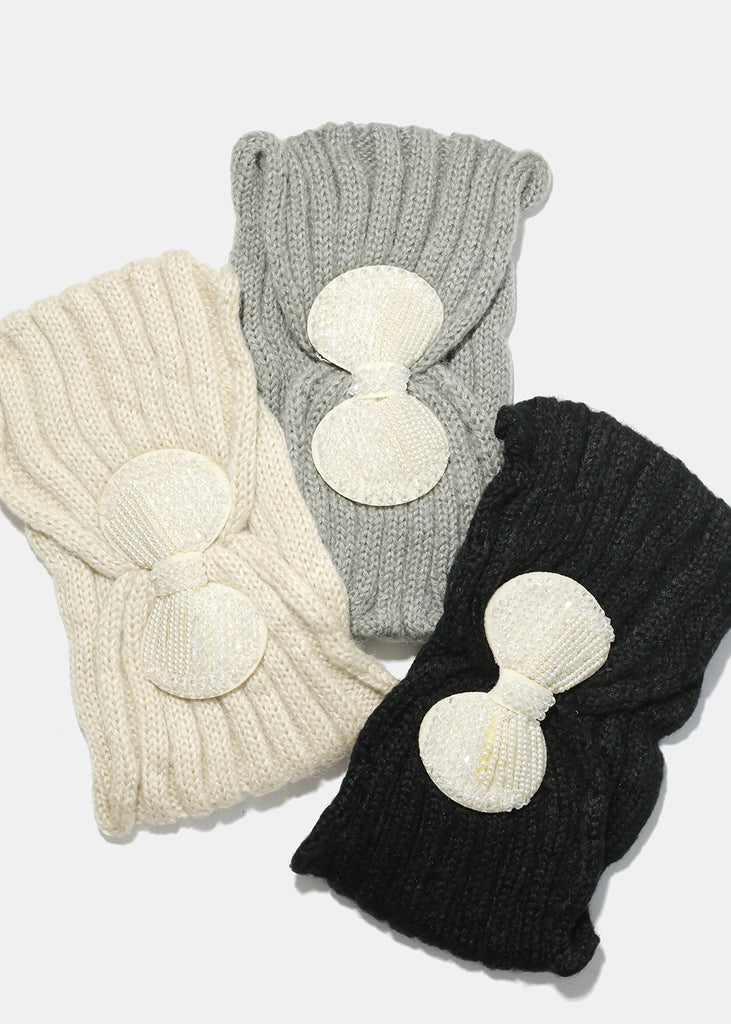 Knitted Bow Soft Winter Headband  ACCESSORIES - Shop Miss A