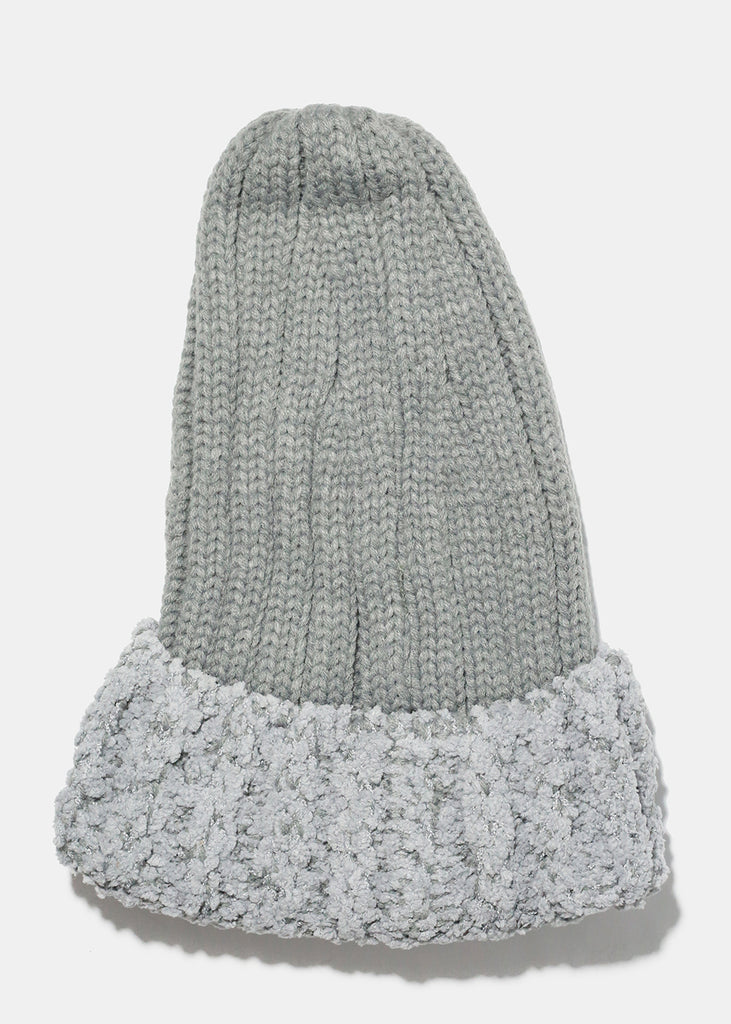 Winter Knit Beanie Grey ACCESSORIES - Shop Miss A