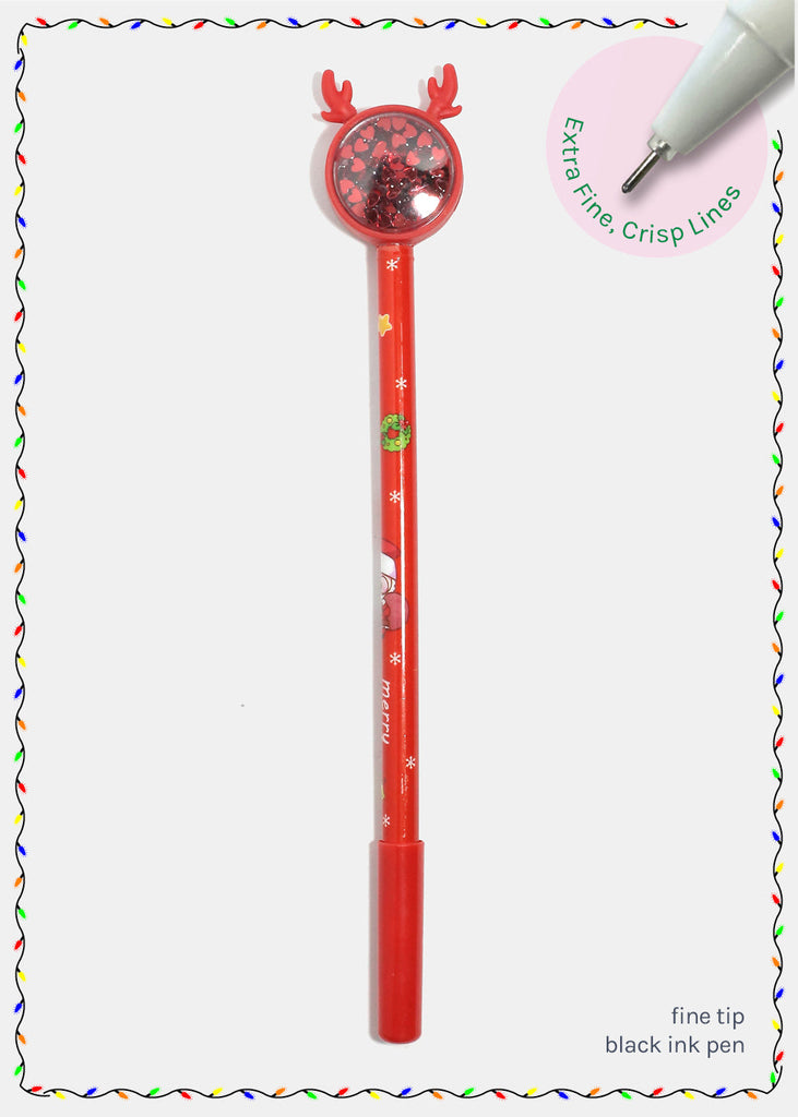 Christmas Pen - Red + Glitter Top  ACCESSORIES - Shop Miss A