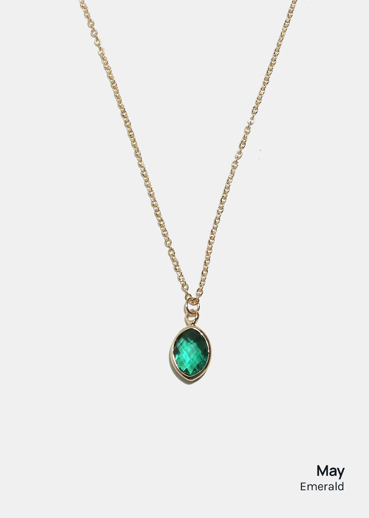 Miss A Birthstone Necklace - Oval May JEWELRY - Shop Miss A