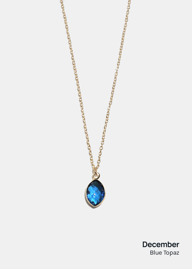 Miss A Birthstone Necklace - Oval December JEWELRY - Shop Miss A