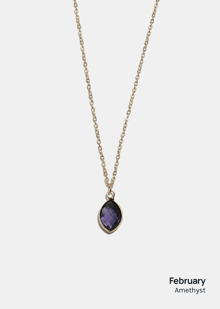 Miss A Birthstone Necklace - Oval February JEWELRY - Shop Miss A