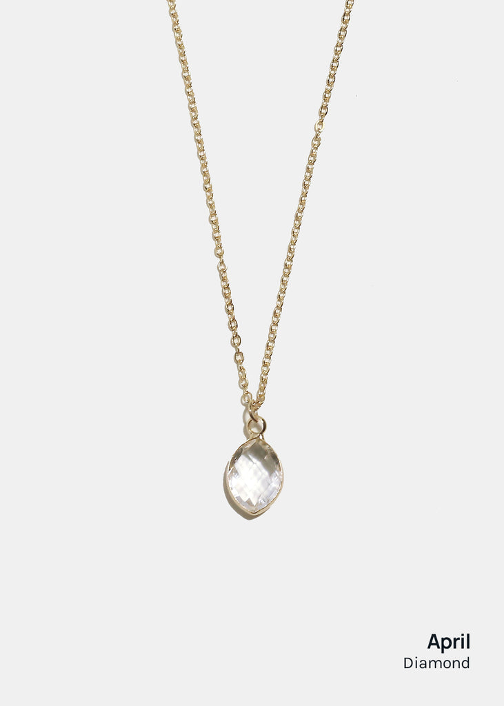 Miss A Birthstone Necklace - Oval April JEWELRY - Shop Miss A
