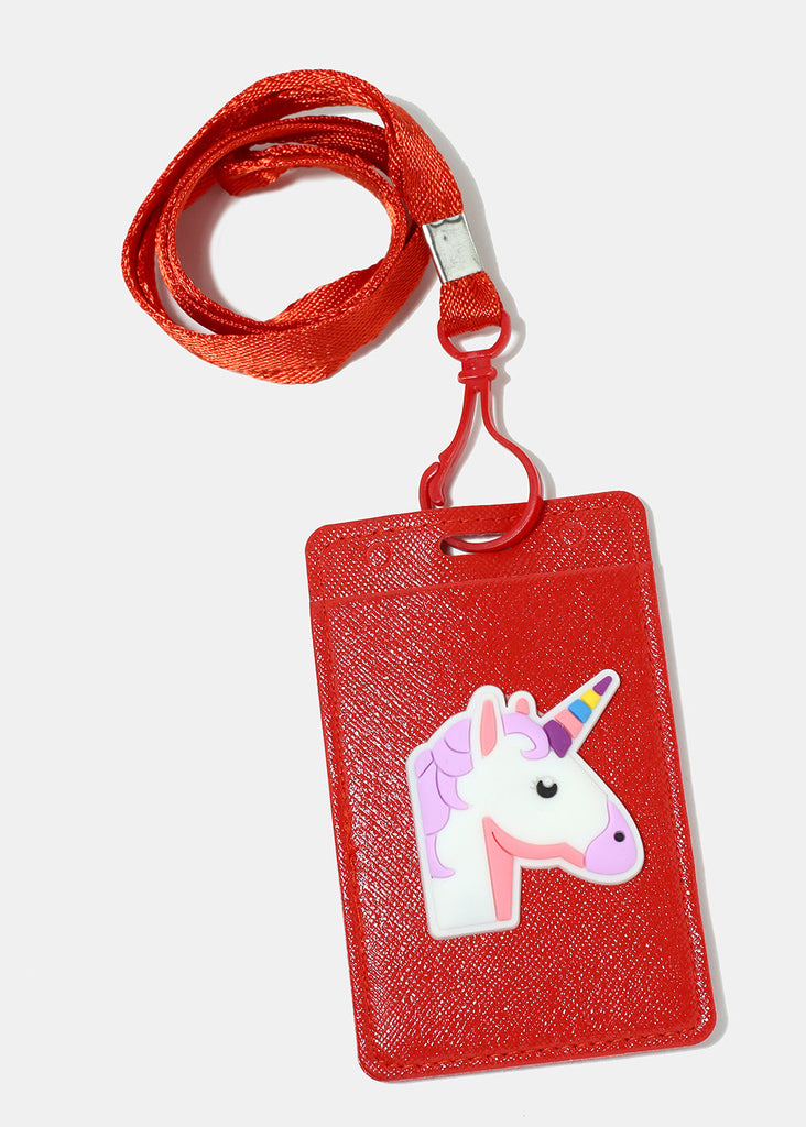 Unicorn ID Holder Lanyard Red ACCESSORIES - Shop Miss A